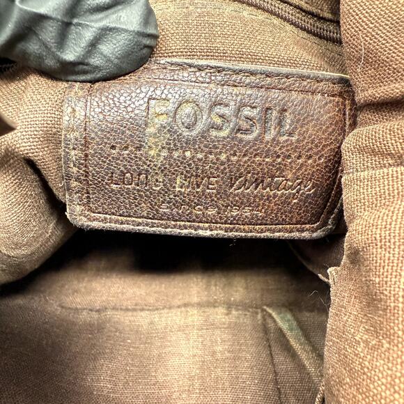Fossil Purse Brown Leather Studded Should Bag Vintage Retro Western Country Boho - Picture 2 of 15